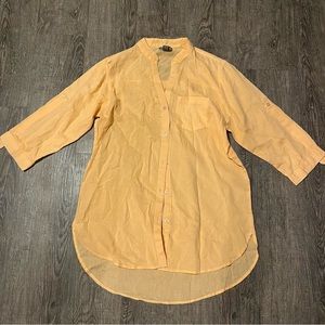 Sheer Light Orange Button Down Shirt